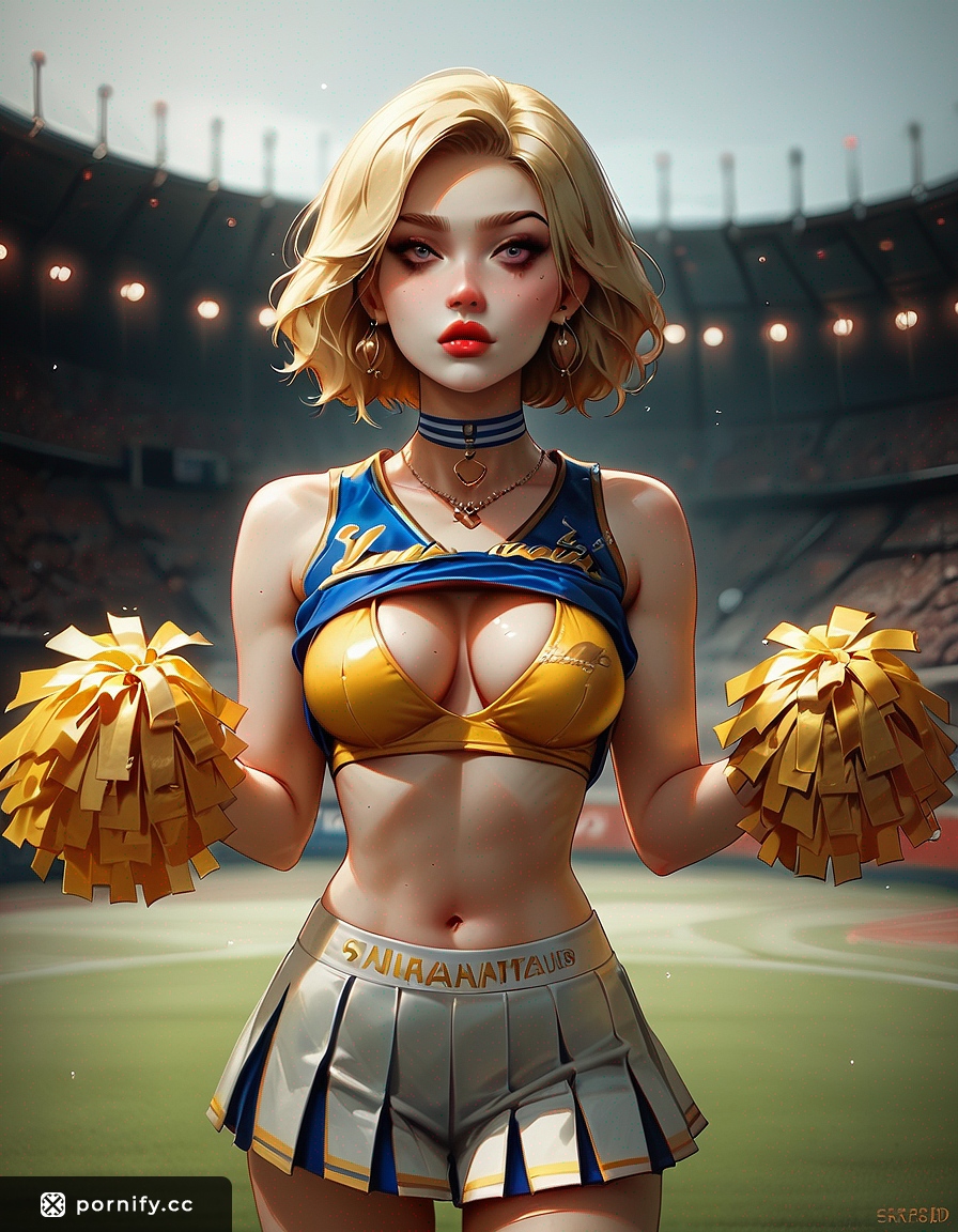Playful MILF Cheerleader Shirt Lift Jump - Petite Blonde 🔥💋