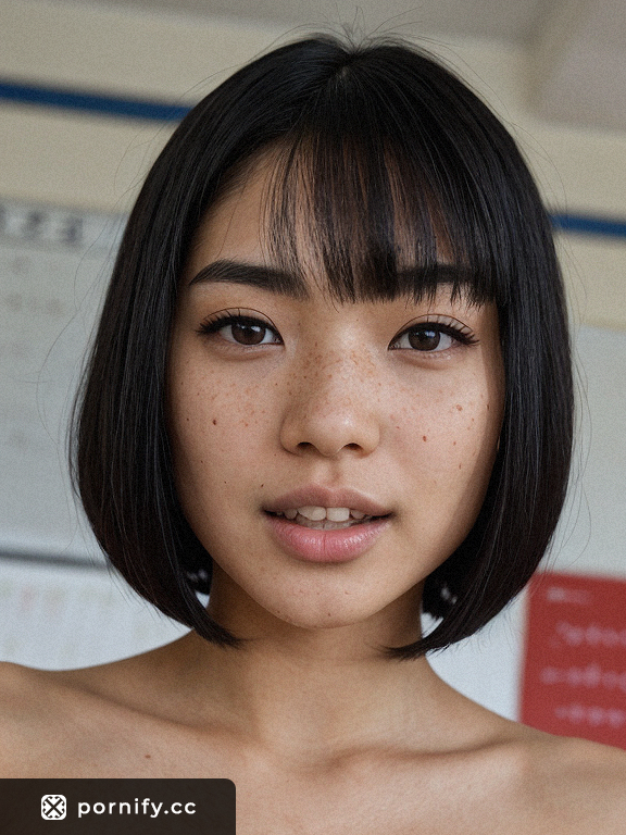Teen Japanese Girl Sleeping in Classroom with Cum-Covered Face and Bell-Shaped Breasts - Photorealistic AI Photography