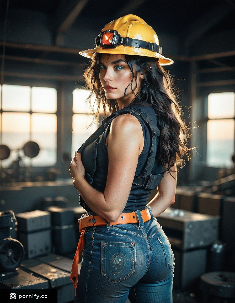 Construction Worker Back View - Hyperrealistic Painting 🚧👷‍♀️🎨