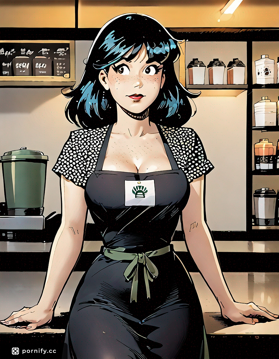 Anime Barista with Freckles & Bangs 🍵✨