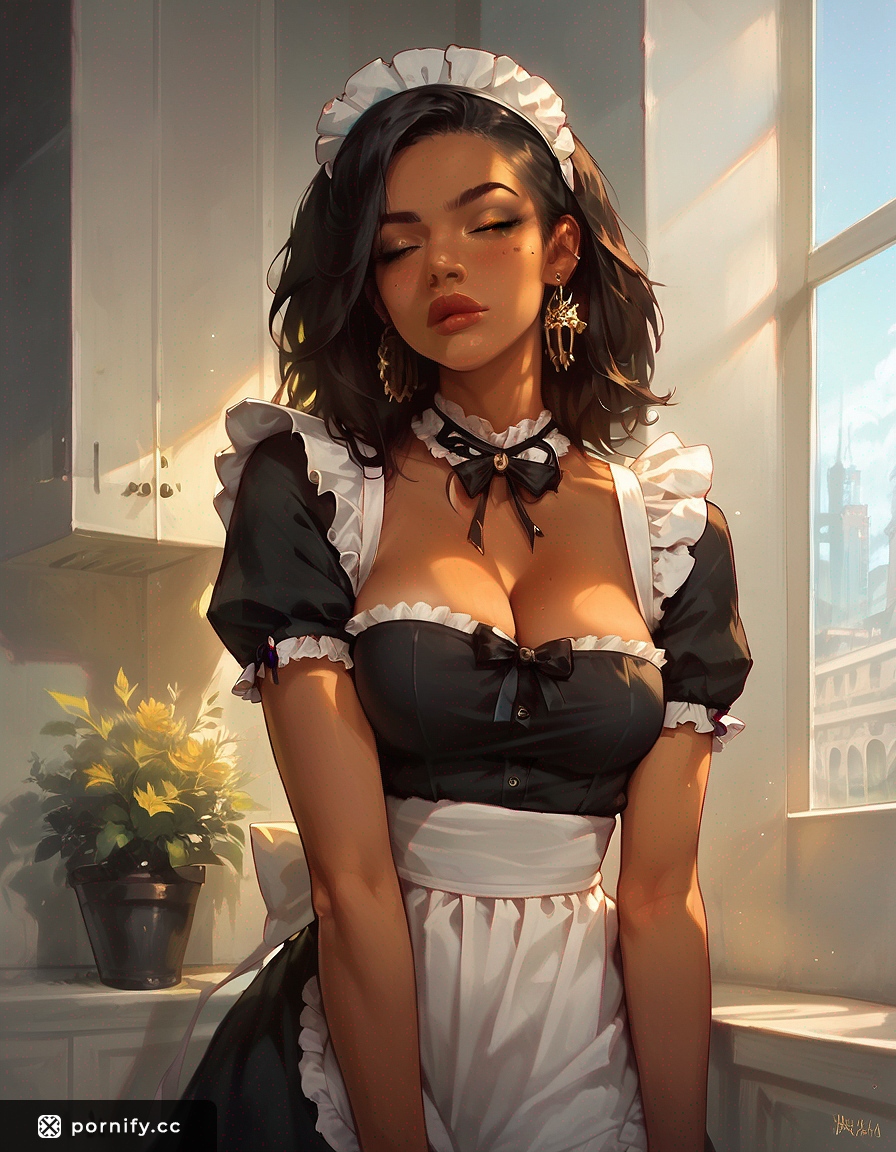 Tanned Ebony Maid in Cityscape 🏙️🔥