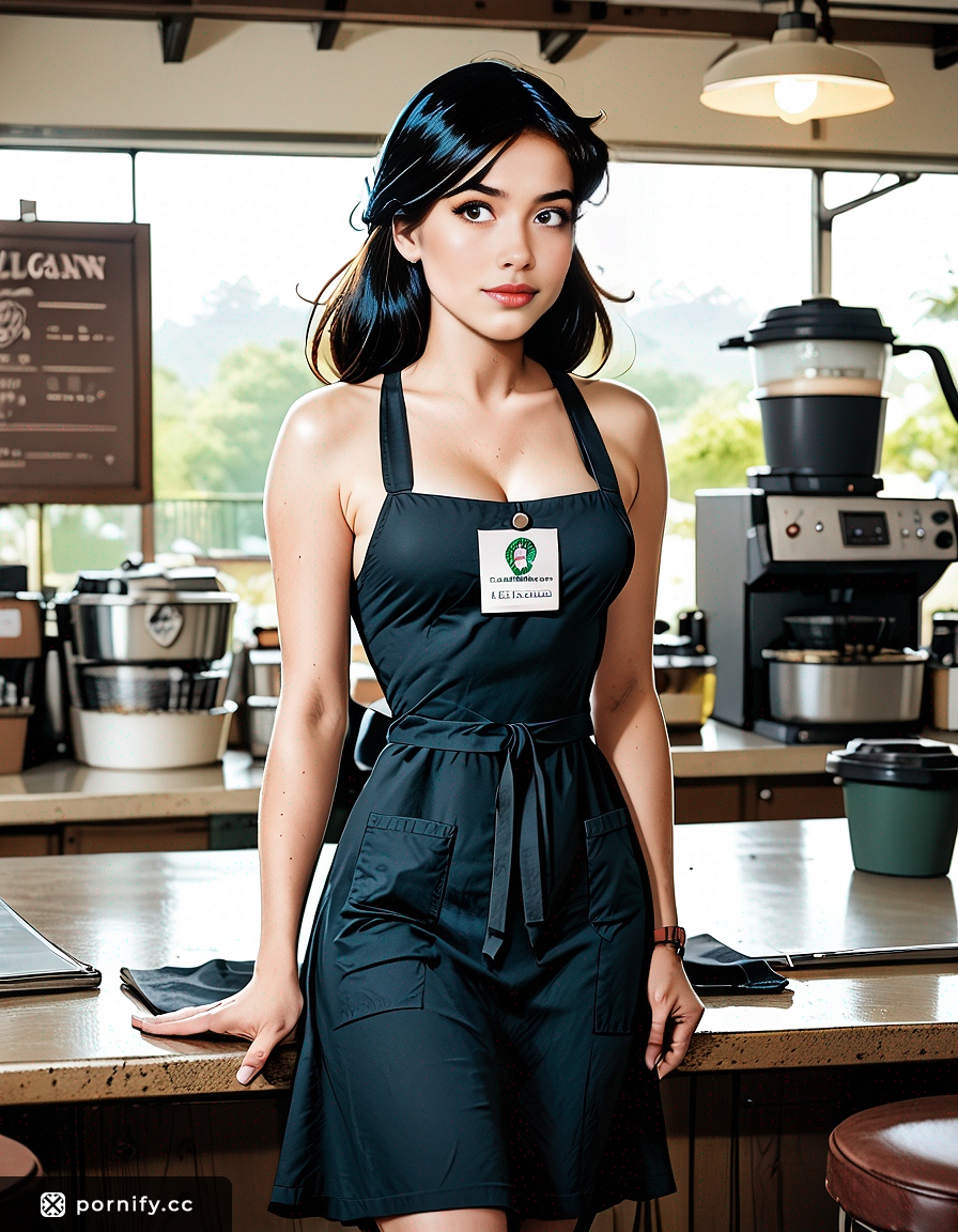 Hyperrealistic Barista Beauty - Outdoor Scene ☕️👩‍🦰