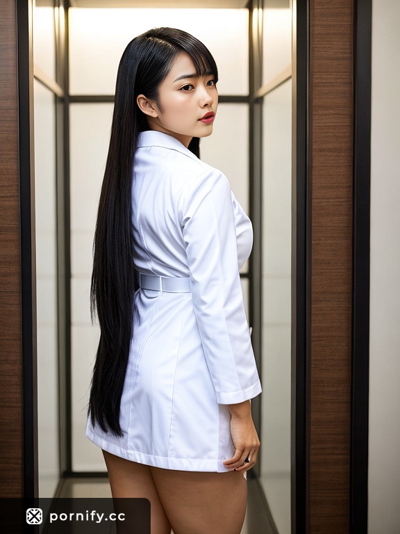 Asian Beauty in Lab Coat - Sexy Back View 🌡️🔥