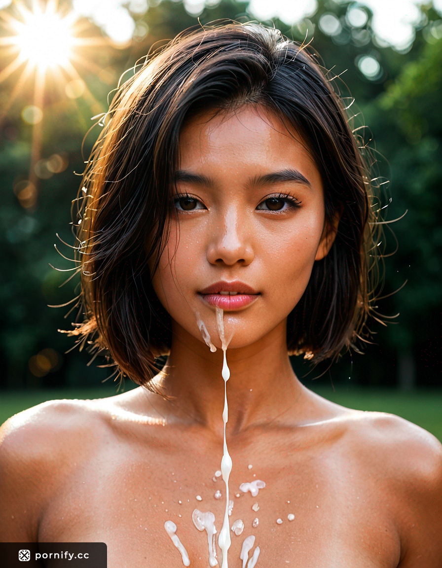 Asian Teen Cumshot - Petite Tanned Studio Pose 💦🔥