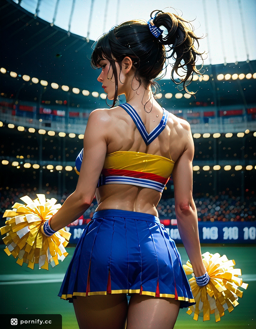 Cheerleader Back View Pose - Olive Skin Anime Babe 🔥🎀