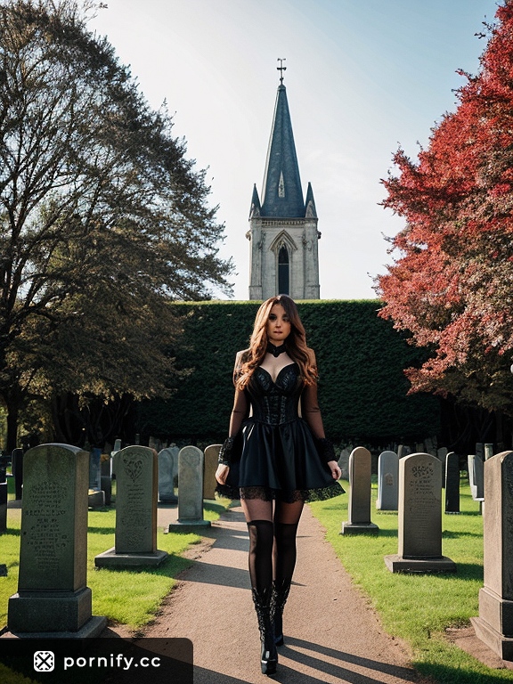 Goth Girl with Big Breasts - Fit Body Front View 🖤🔥