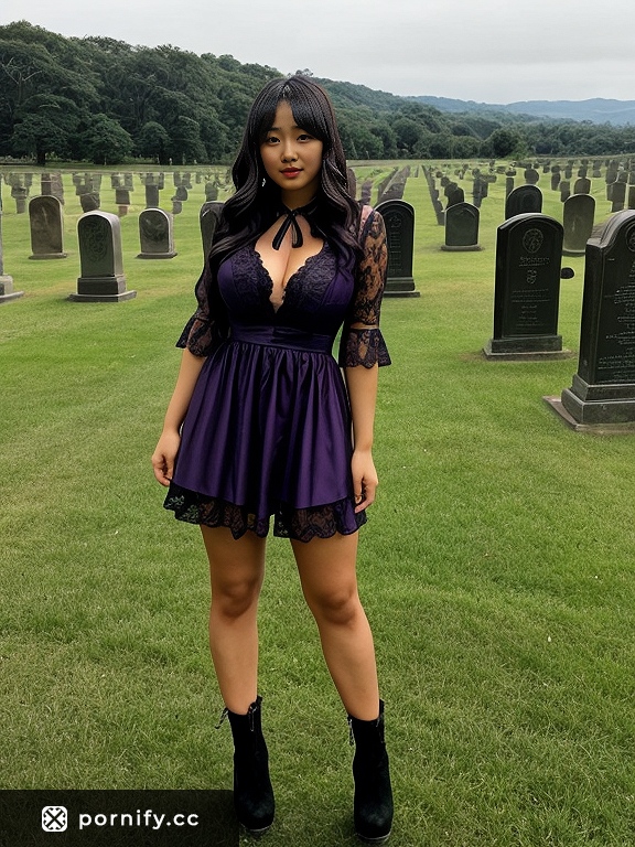 Goth Asian Bikini Back View - Muscular Beach Babe 🏖️🔥