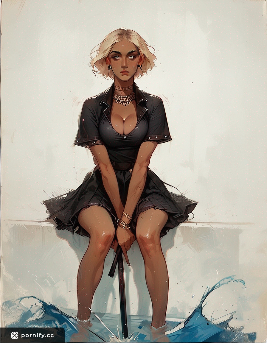 Blonde Ebony Golf Babe Poolside - Medieval Hentai Art 🌊🏌️‍♀️