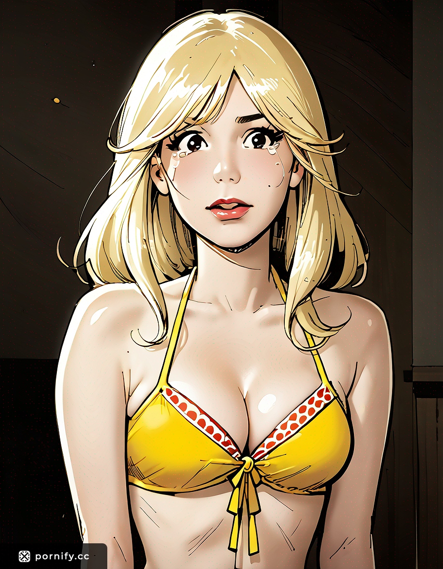 Asian Blonde Bikini Babe - Big Breasts Anime Art 🌊✨