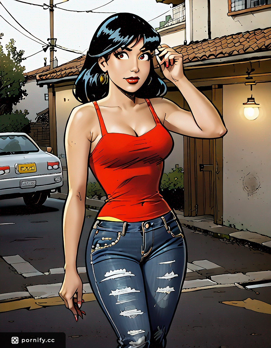 Anime Hispanic Beauty in Red Lipstick & Jeans 🎨👖💋