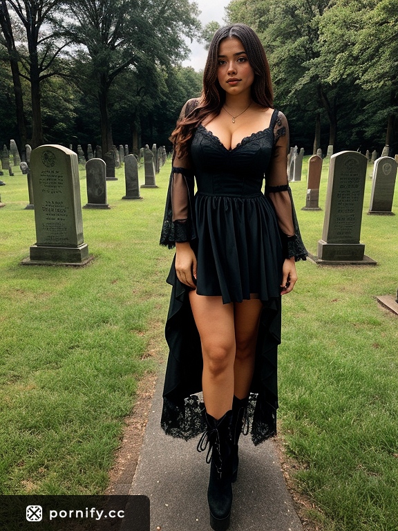 Goth Girl Back View - Christmas Sexy Pose 🎄🔥