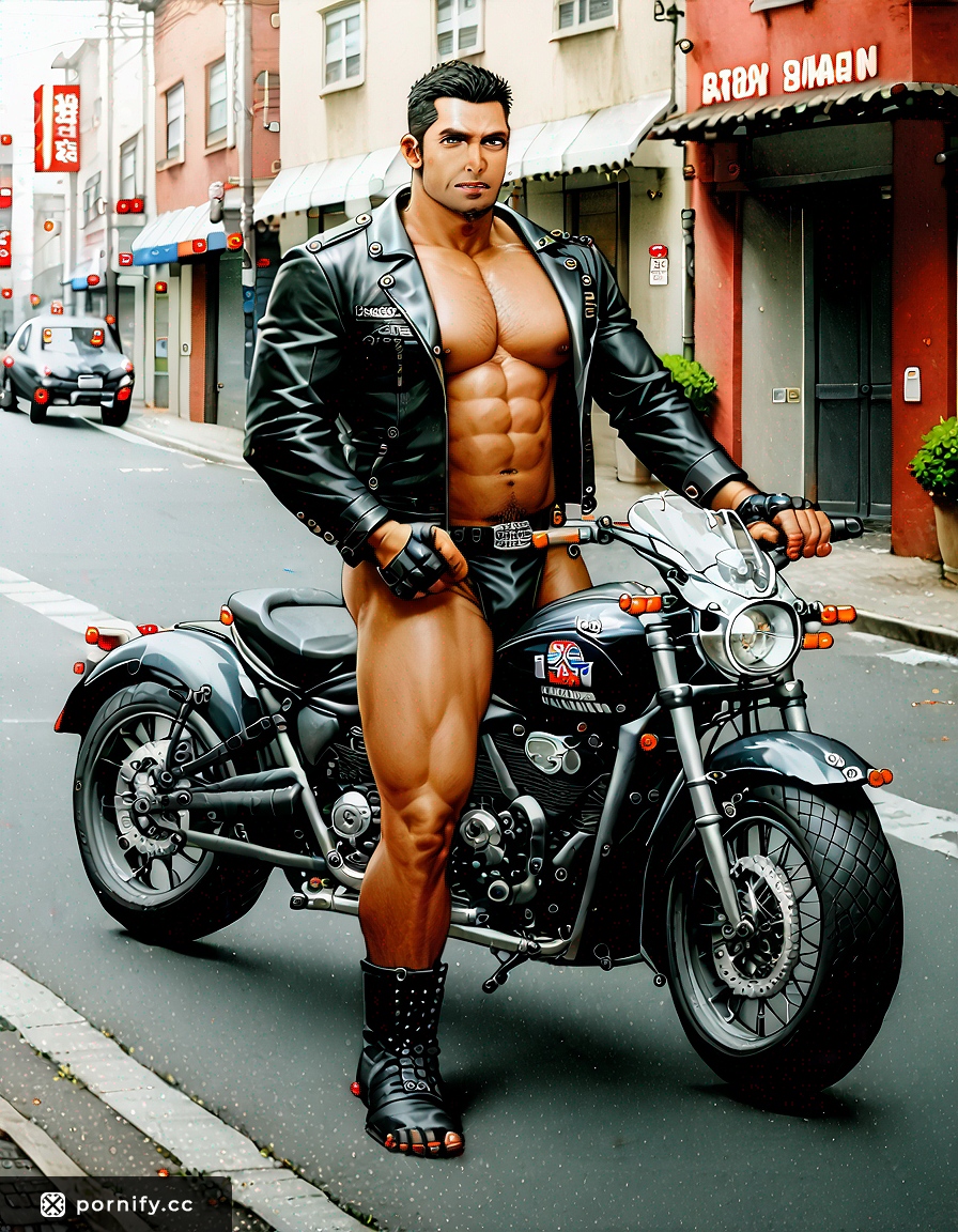 Asian Biker Anime Guy - Huge Cock Outdoor Scene 🏍️🔥