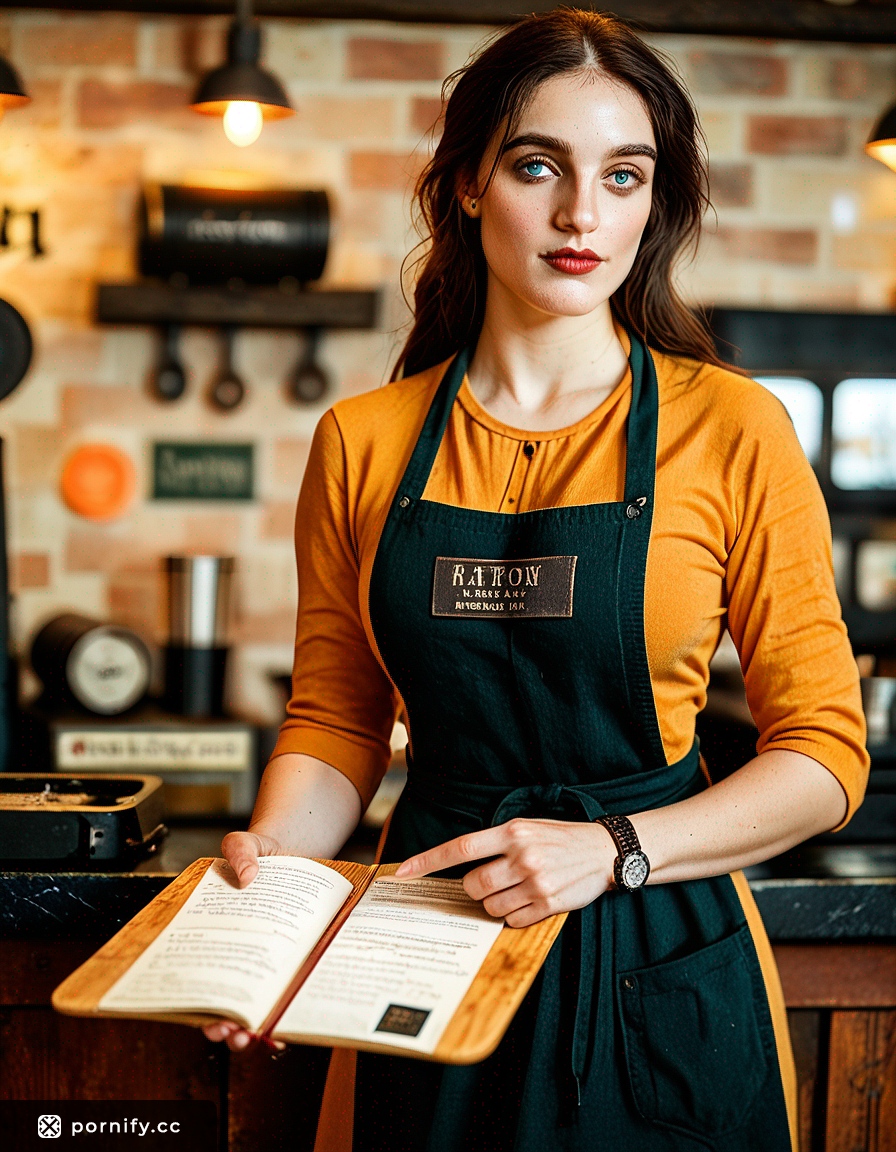 Medieval Barista Brunette - Hyperrealistic AI Art