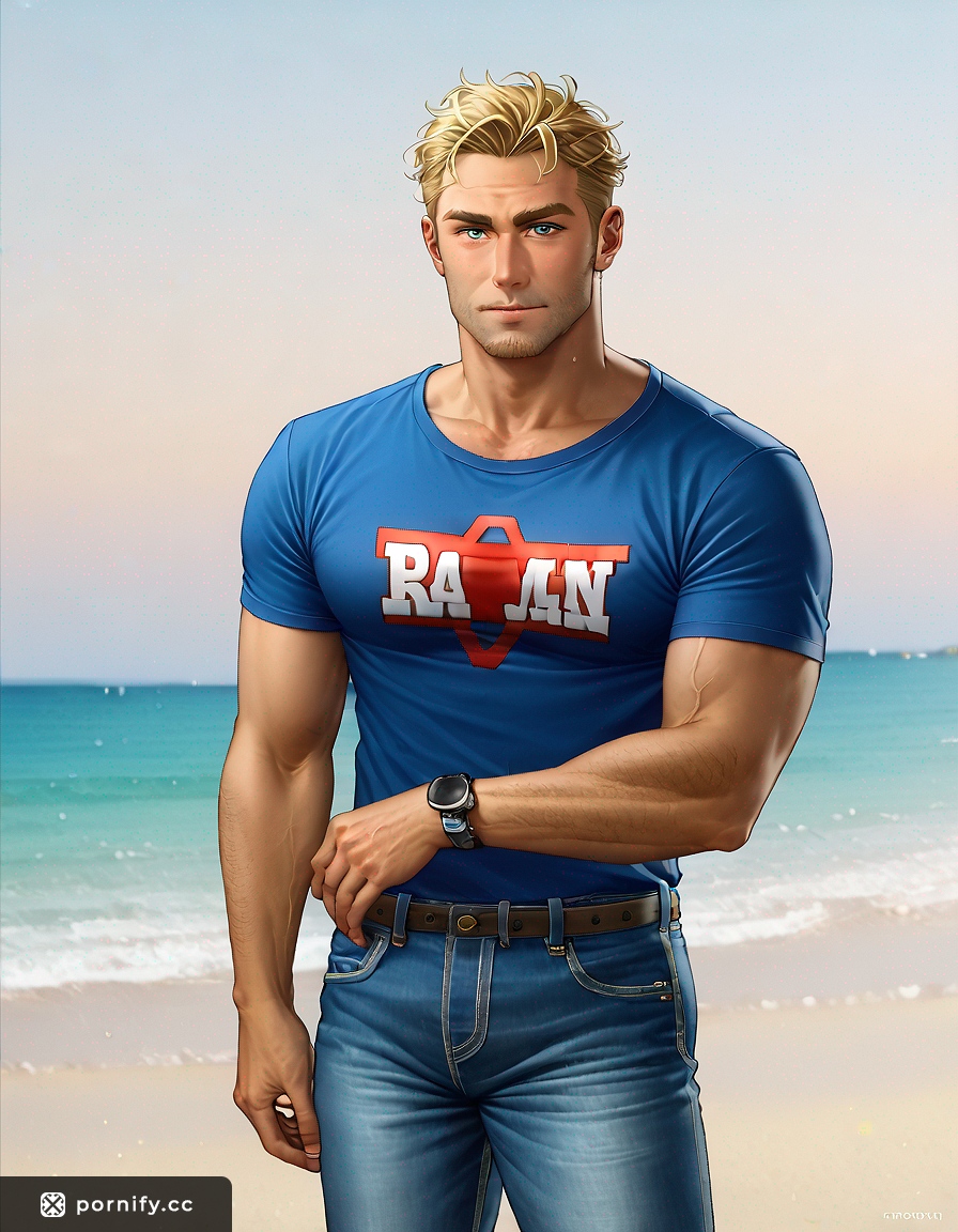 Slim Blonde Yoga on Beach in Jeans 🧘‍♂️🏖️