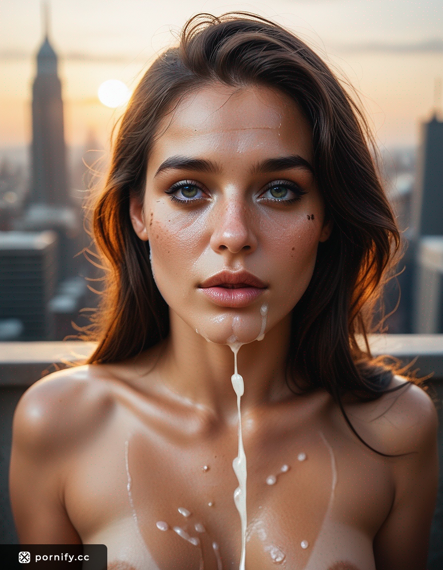 Hispanic Brunette Cumshot - Freckles & Cityscape 🌆💦