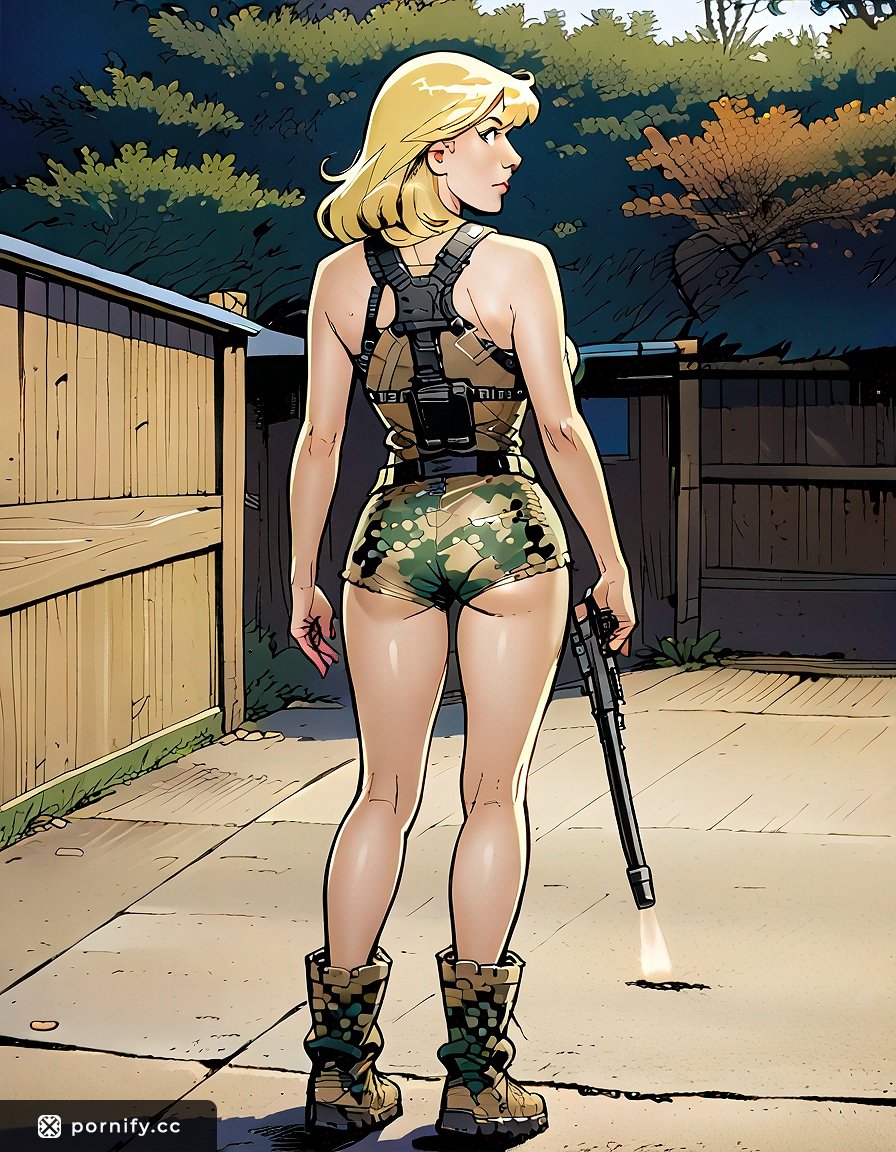 Anime Military Blonde Back View - Round Breasts 🔥⚔️