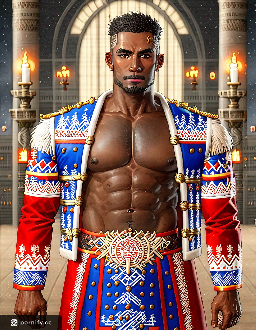 😴 Angry Ebony Anime Guy - Huge Cock & Red Lipstick