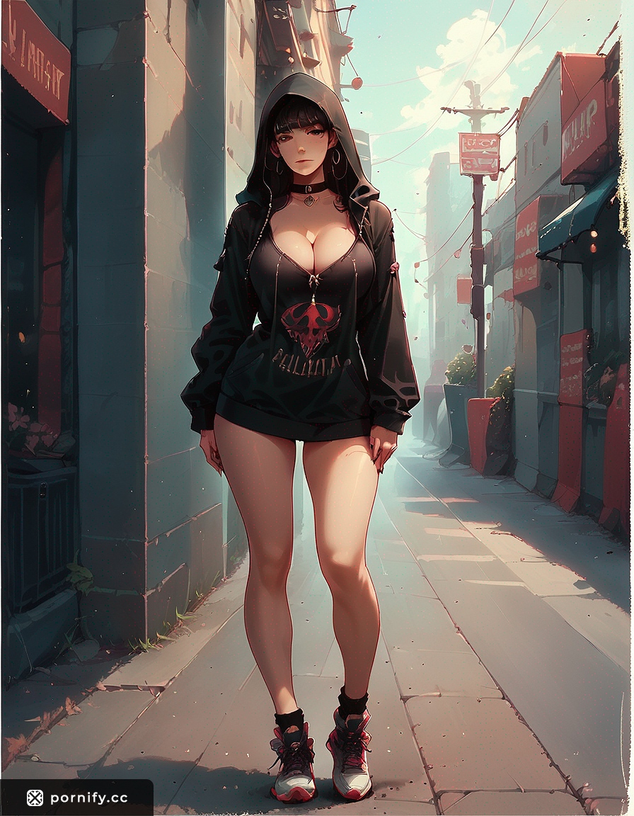 Hispanic Hentai Hoodie Babe - Sexy Back View 🌊🔥