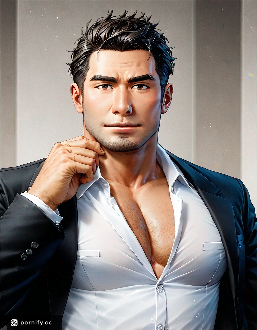 Angry Asian Dilf in Suit - Bedroom Pose 😠🔥