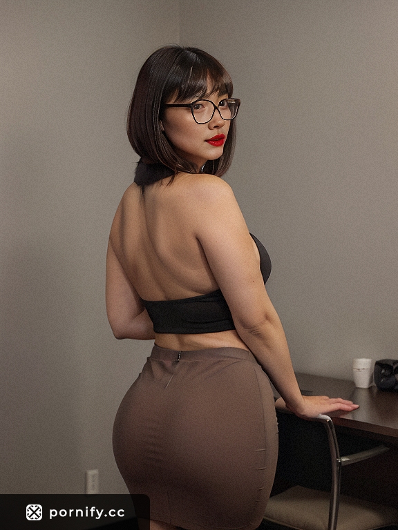 Curvy Asian Secretary Back View 🔥🛏️