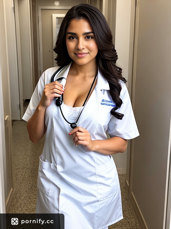 Hispanic Nurse in Bathroom - Sexy Photo Shoot 🚑💋