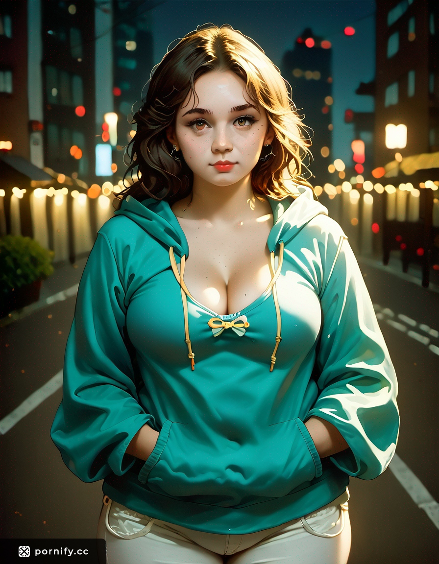 Chubby Anime Girl Hoodie Back View 🌸👚