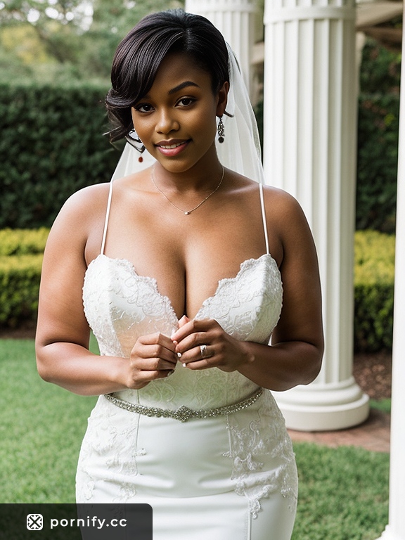 Black Curvy Bride in Wedding Dress 🌹👰🏿‍♀️