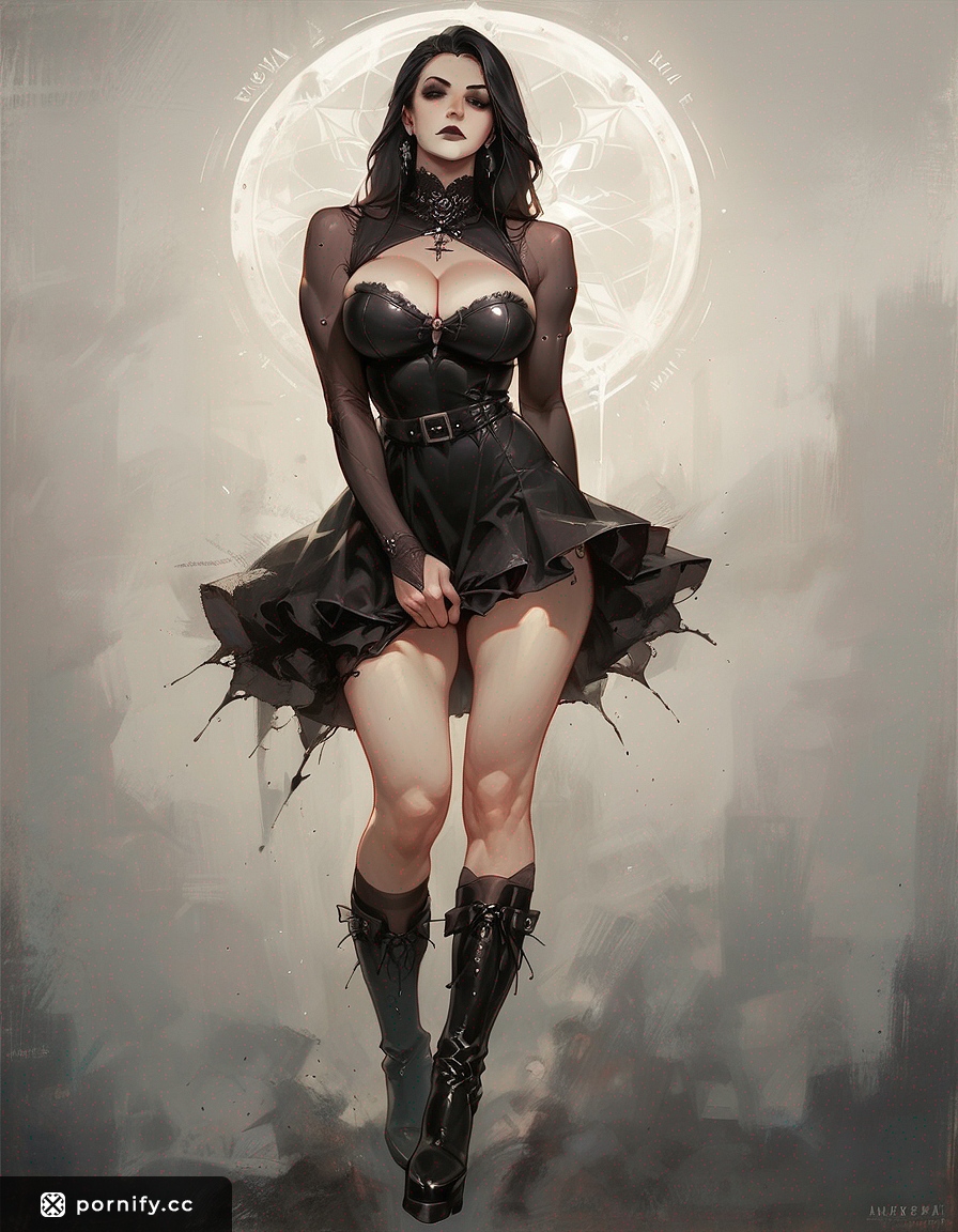 Goth Girl Back View Shirt Lift 👗🔥