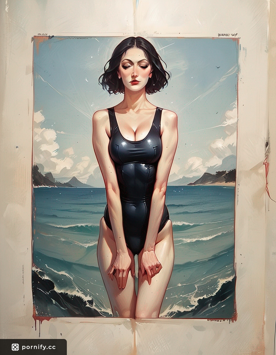 Petite MILF in Swimsuit - AI Hentai Art 🖤🛏️