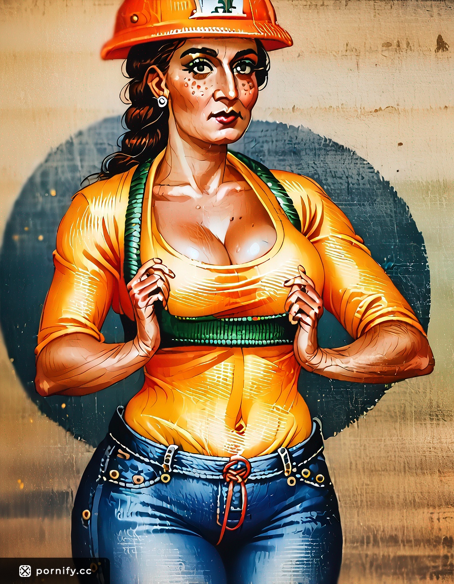Hispanic Anime Girl in Construction Gear - Sexy Back View 🏗️🔥