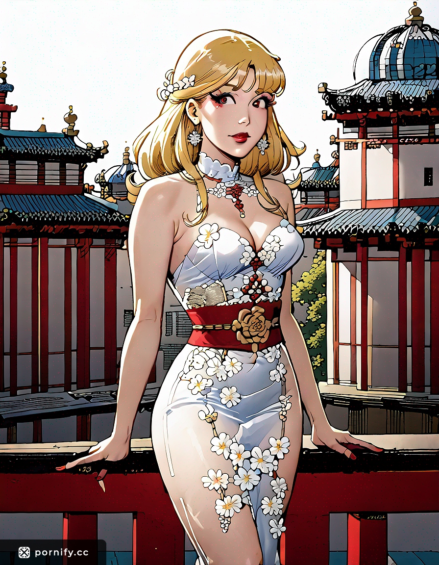 Asian Princess Cumming in Park - Christmas Dress 🌲👑💦