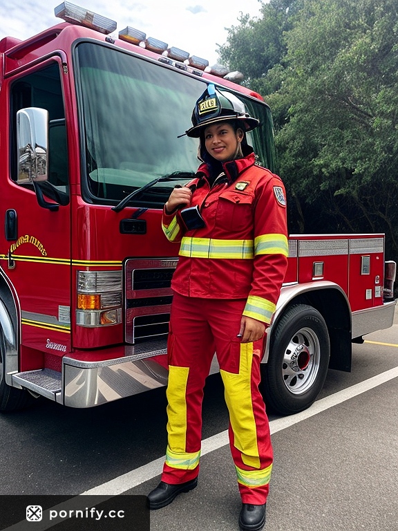 🔥 Latina Firefighter Cumshot Scene - Stable Diffusion