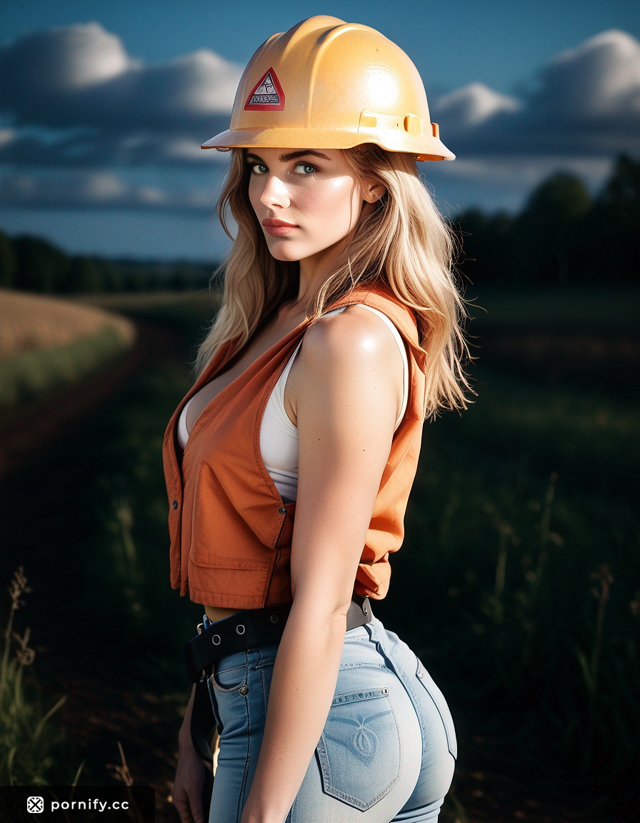🔥 Blonde Construction Worker Back View
