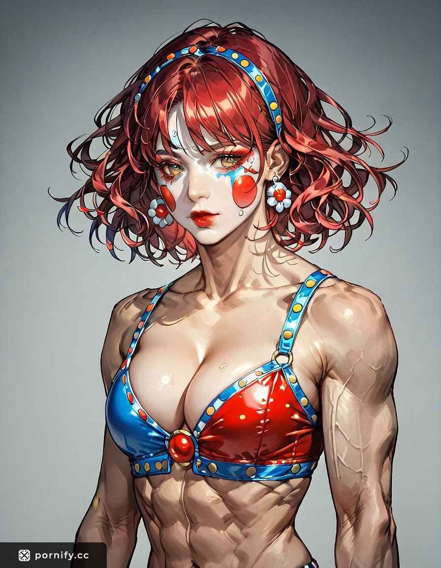 Muscular Anime Clown Back View 🎭💪