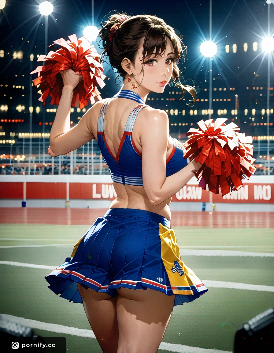 Cheerleader Curvy Brunette Back View 🔥👱‍♀️