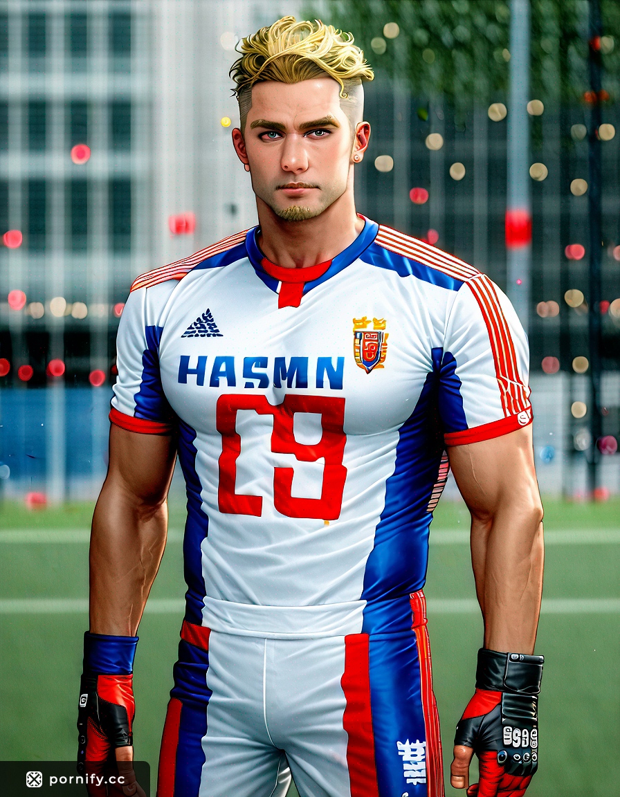 Slim Blonde Soccer Yoga Pose 🧘‍♂️⚽