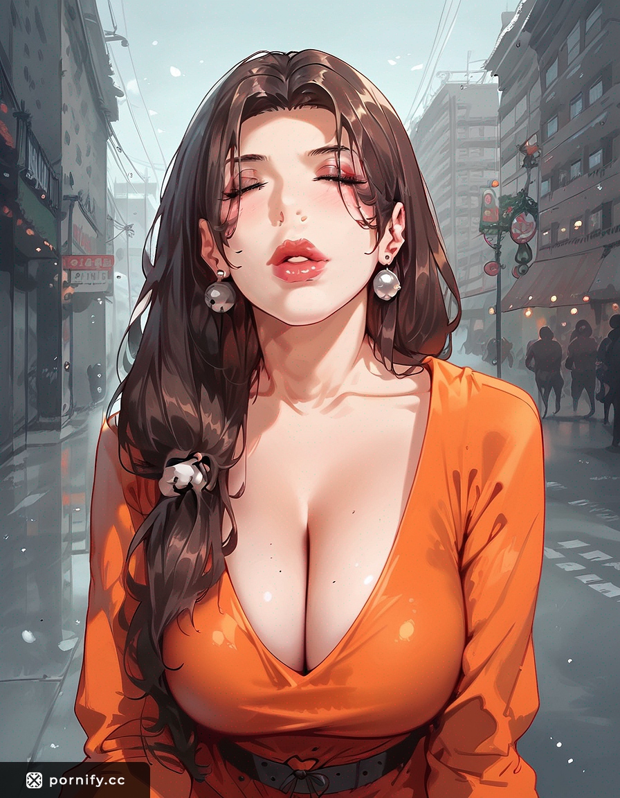 Christmas MILF Prisoner Food Tease - Brunette Cityscape 🌃🎄🍑