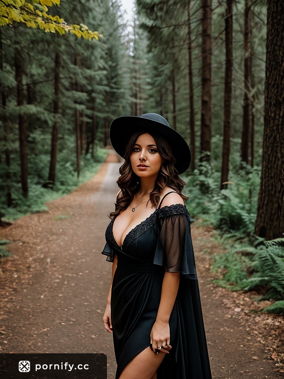 🔥 Witchy Brunette Back View - Sexy Sorceress