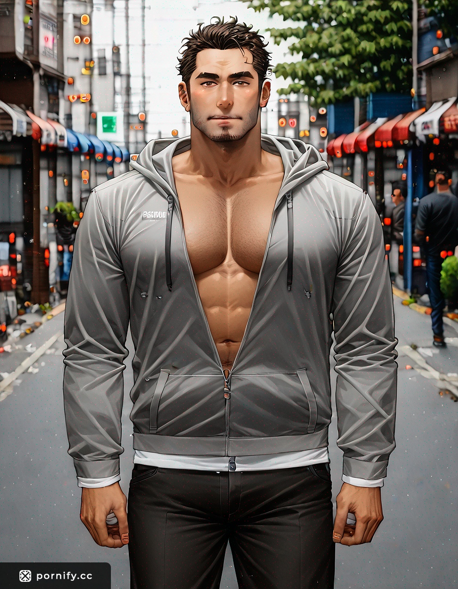 🧔‍♂️🔥 Stocky DILF Cooking in Hoodie - Playful & Tanned