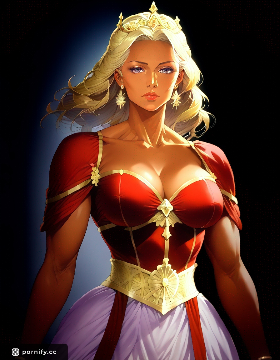 Muscular Blonde Princess Dress Anime 🌟