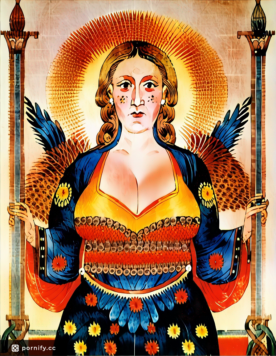 Chubby Asian Blonde in Poncho - Medieval Anime Art 🏰🎨