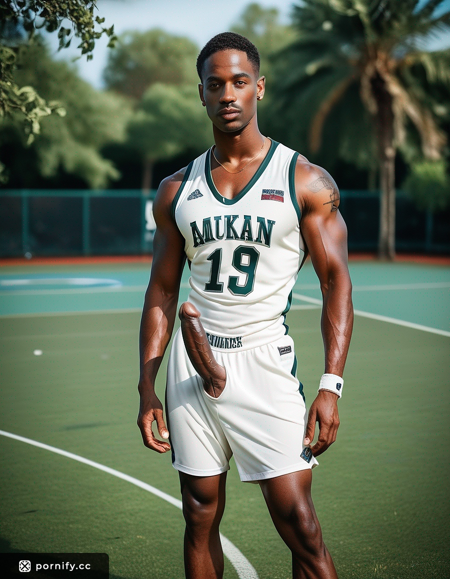 Muscular Ebony DILF Basketball Shoot 🏀🔥