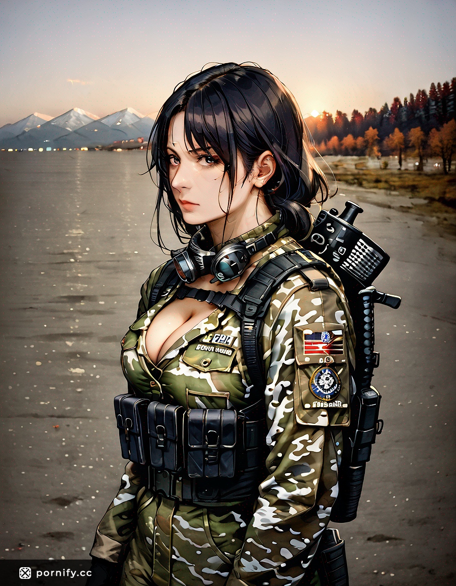 Anime Military Girl Back View - Big Breasts 🎖️🔥