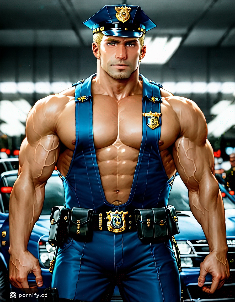 🔥 Muscular Blonde Cop DILF - Seductive Bedroom Smile