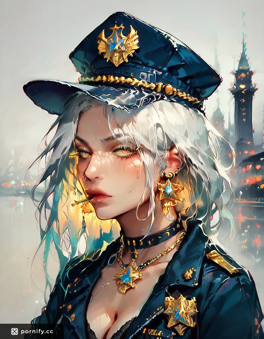 Ebony Police Officer - Cityscape Hentai Art 👮🏿‍♀️🏙️