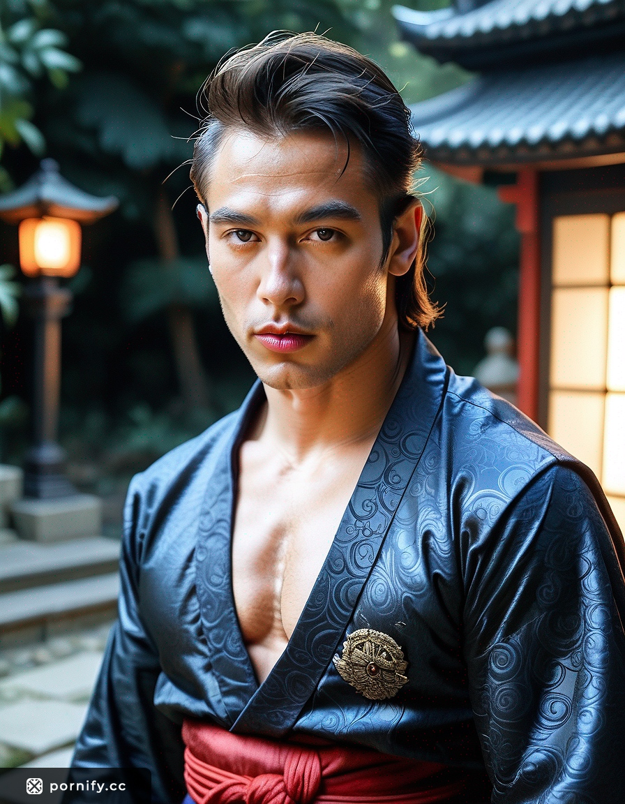 Samurai Warrior - Muscular Asian Male in Bathroom 🌊⚔️🔥