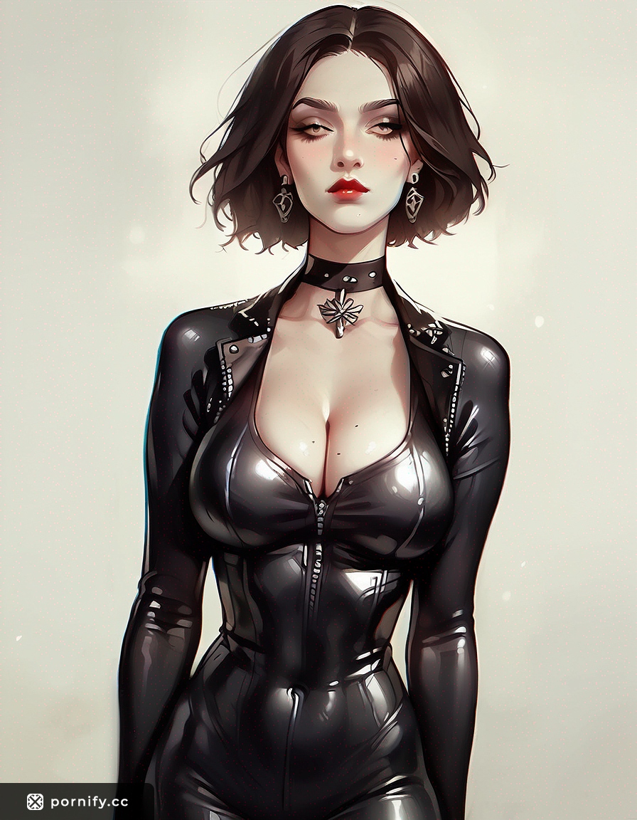 Leather Brunette AI Hentai Back View 🔥