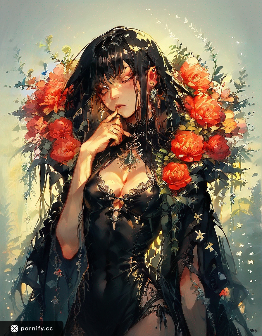Goth Shirtlift Hentai Art - Beach Scene 🖤🌊