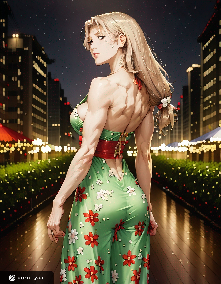 Festive Blonde in Summer Dress - Sexy Back View 🎄👗🔥