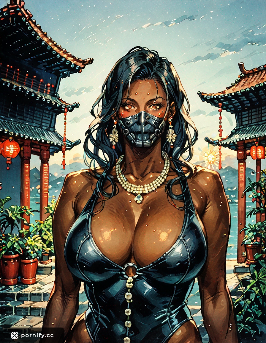Ebony MILF Ninja AI Art - Big Breasted Anime 🌊🔥